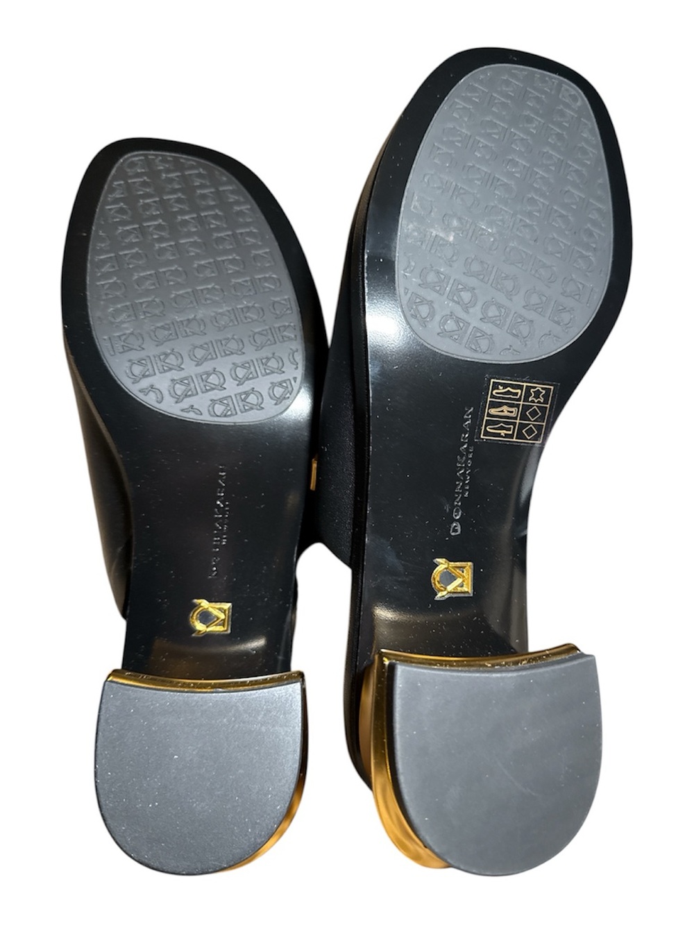 Donna Karan New York Tinley Leather Peep Toe Mules SZ 8 - Picture 3 of 3